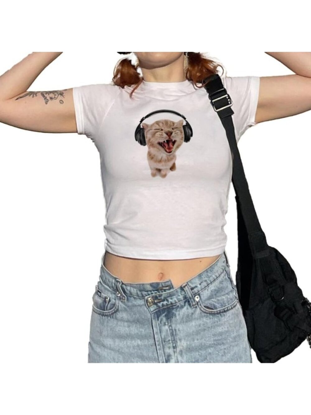 Y2K Graphic Baby Tee for Women | Cute Aesthetic Crop Top | Grunge Emo Style